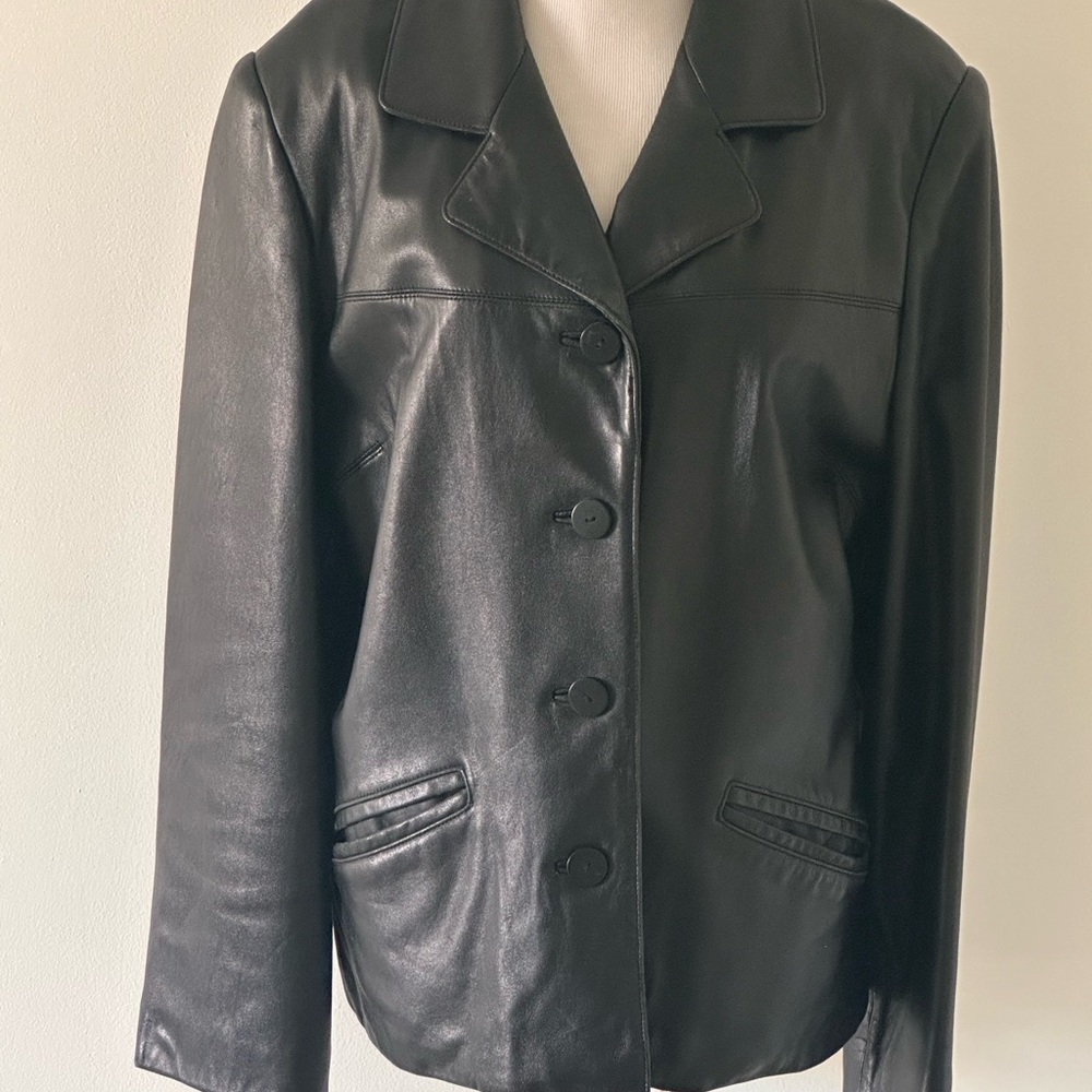 Lord & Taylor Black Leather Jacket
